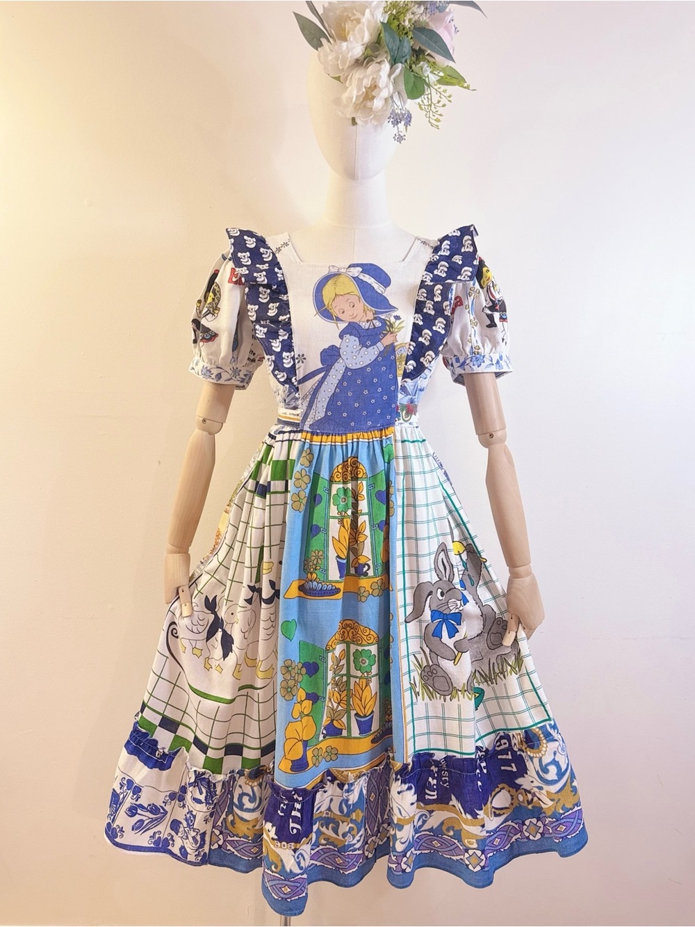 One-of-a-Kind Tailor-Made Vintage Tea Towel Dress 🌼🐇